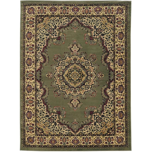 Castello Sage 5 ft. x 7 ft. Traditional Oriental Medallion Area Rug