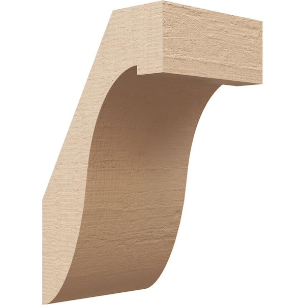 Ekena Millwork 5 in. x 10 in. x 6 in. Del Monte Rough Cedar Woodgrain Timberthane Polyurethane Knee Brace, Primed
