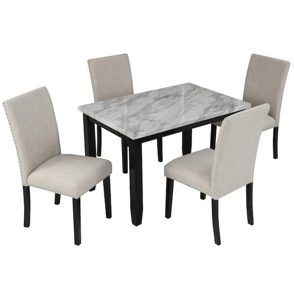 Marble top dining table best sale 4 seater