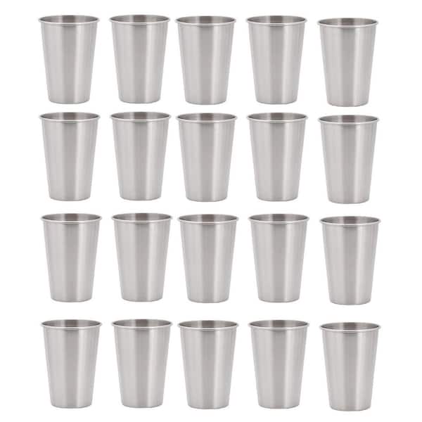 20-Pack Stainless Steel Shatterproof Drinking Cups, Stackable Metal Tumblers for Kids and Adults