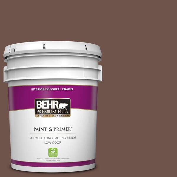 BEHR PREMIUM PLUS 5 gal. #N150-6 Coffee Beans Eggshell Enamel Low Odor Interior Paint & Primer