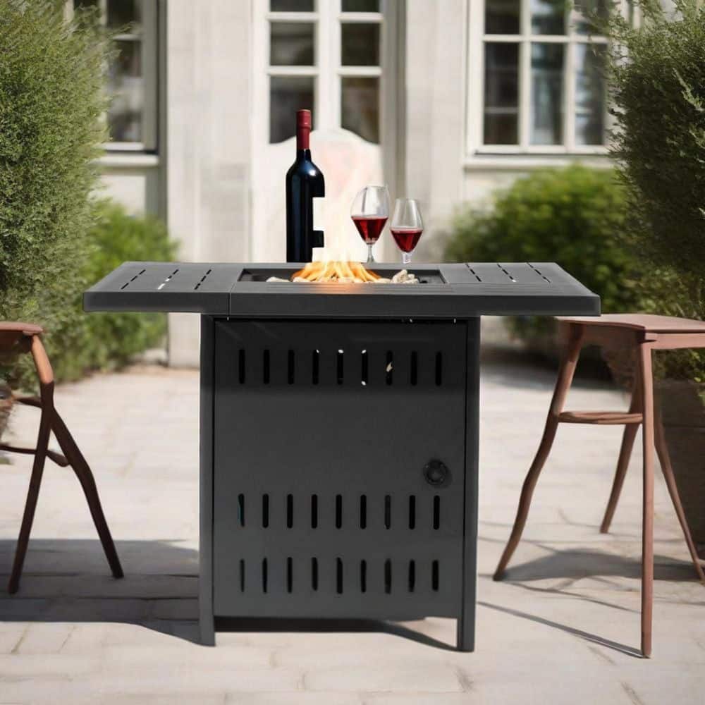 Deck Table Fire Pit VECELO Fire Pit Table For Hotel Patio Warmth