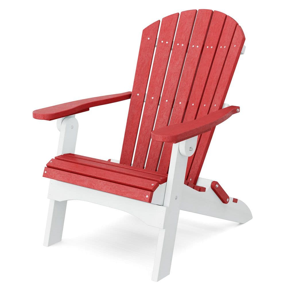 Heritage Cardinal Red and White Plastic Outdoor Folding Adirondack Chair price history on PriceWatchPro