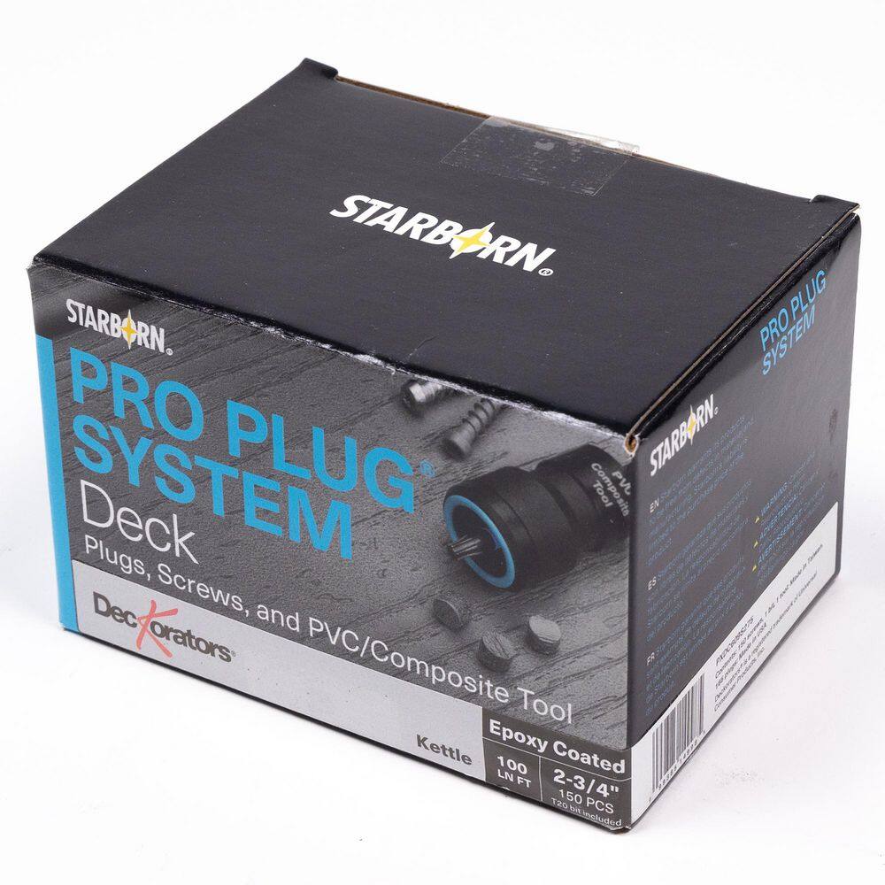 Porch Flooring #10 x 2-3/4 in. Star Trim Head Pro Plug System Composite Deck Hardware Pack 100LF Kettle (150-pieces) price history on PriceWatchPro