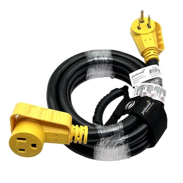 15 ft. 6/3 Heavy Duty 50 Amp 250-Volt Outdoor NEMA 6-50 Welder/EV Extension Cord with Handle and Lighted End, Black