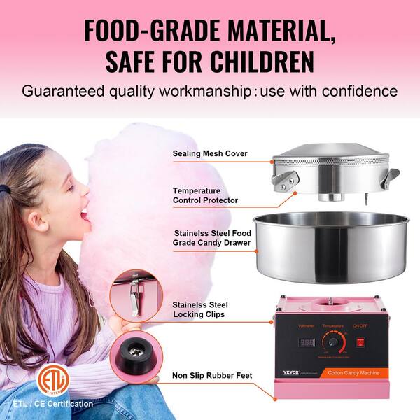 Electric Commercial Cotton Candy Machine / Floss Maker Pink Vivo (CANDY-V001