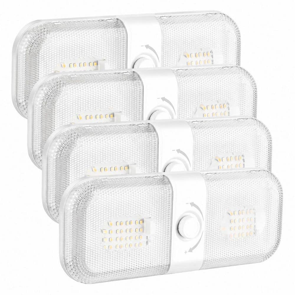 3 Color Modes 12V LED Dome Light Fixture Super Bright 120 LEDs Crystal Plate RV Interior Light 4pcs price history on PriceWatchPro