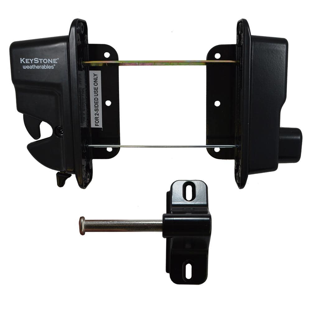 Black Zinc Diecast Metal 2-Sided Key-Lockable Gate Latch