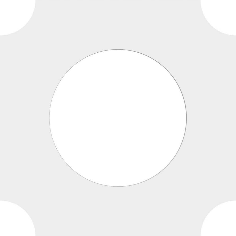 White PVC Contemporary Square Ceiling Medallion, 12-inch