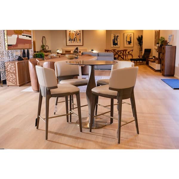 Modrest Calvary Mid-Century Modern Ceramic and Grey Ash Bar Table