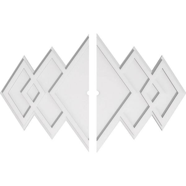 Ekena Millwork 36 in. W x 24 in. H x 1 in. ID x 1 in. P Zoe Architectural Grade PVC Contemporary Ceiling Medallion (2-Piece)