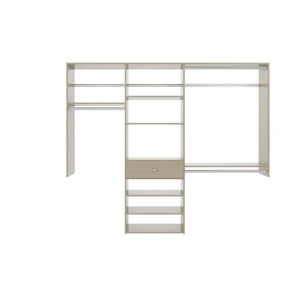 Closet Evolution 14 in. D x 84 in. W x 72 in. H Rustic Grey Perfect Fit Wood Closet Kit