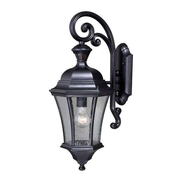 Aberdeen Black Motion Sensor Dusk to Dawn Outdoor Wall Light