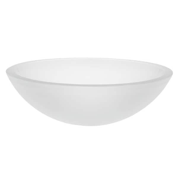DECOLAV Translucence Vessel Sink in Frosted Glass Crystal