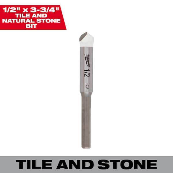 Milwaukee 1/2 in. Carbide Tipped Drill Bit for Drilling Natural Stone, Granite, Slate, Ceramic and Glass Tiles