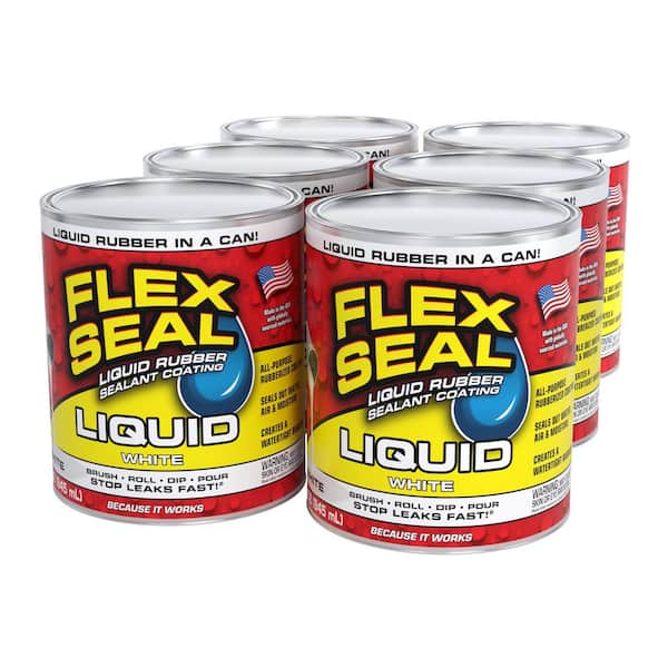 FLEX SEAL FAMILY OF PRODUCTS Flex Seal Liquid White 32 Oz. Liquid Rubber Sealant Coating (6-Pack)