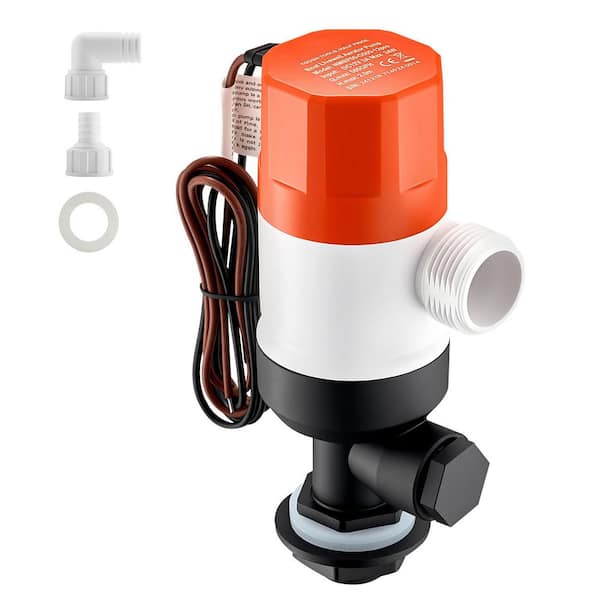 SKYSHALO Livewell Pump for Boat, ABA Housing and Detachable Motor Cartridge, 12V 500 GPH Straight Livewell Aerator Pump