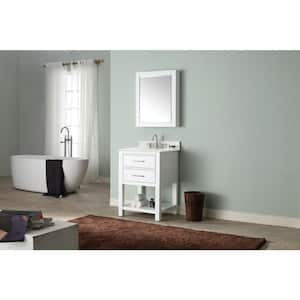 Brooks 25 in. W x 22 in. D Bath Vanity in White with Engineered Stone Vanity Top in White with White Basin