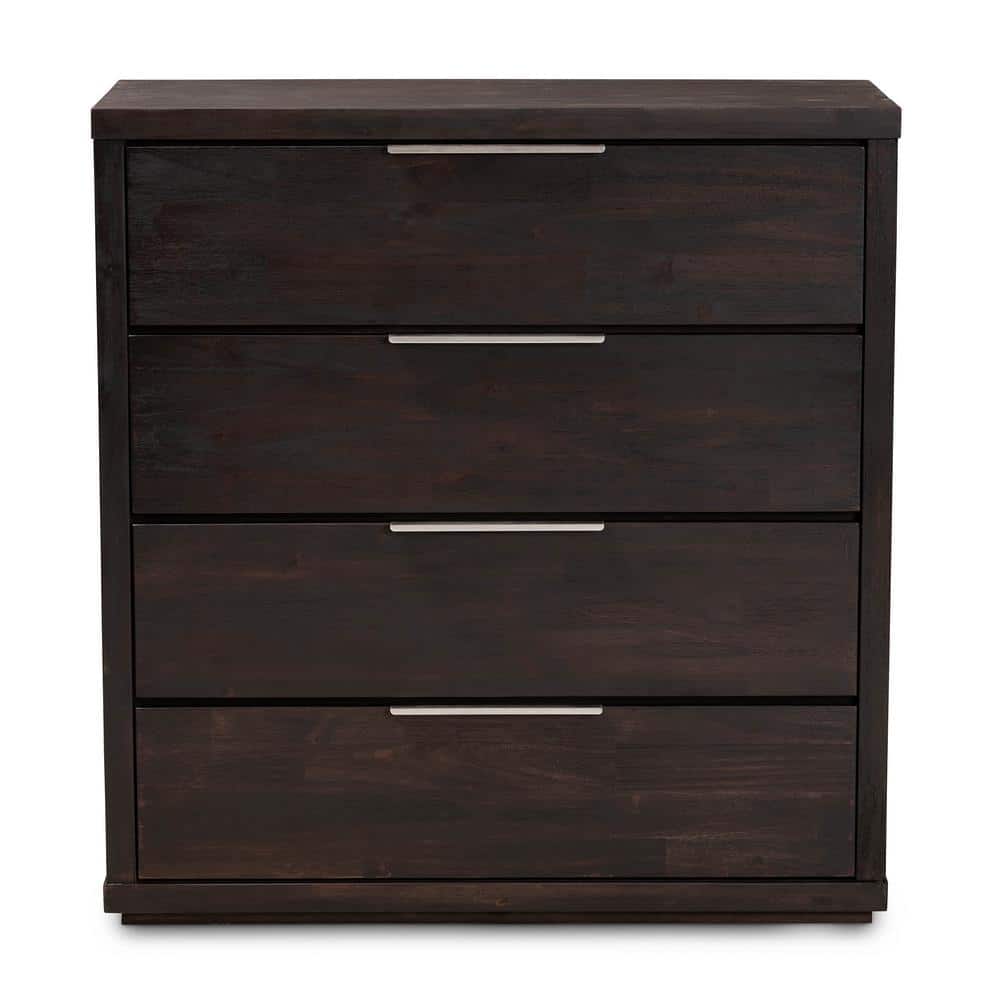 Baxton Studio Titus 4Drawer Dark Brown Chest ofDrawers (41.7 in. H x