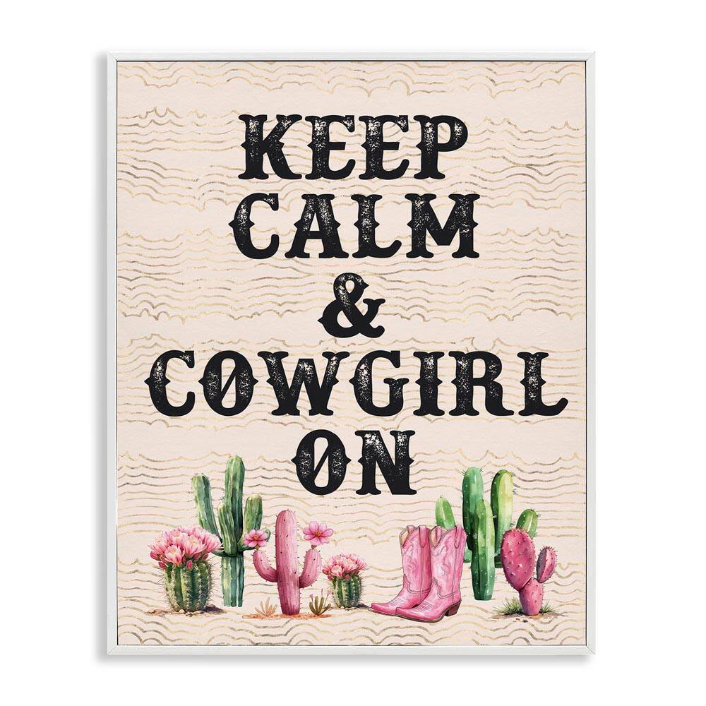Keep Calm and Cowgirl On by Lettered and Lined White Framed Nature Giclee Art Print 20 in. x 16 in. price history on PriceWatchPro