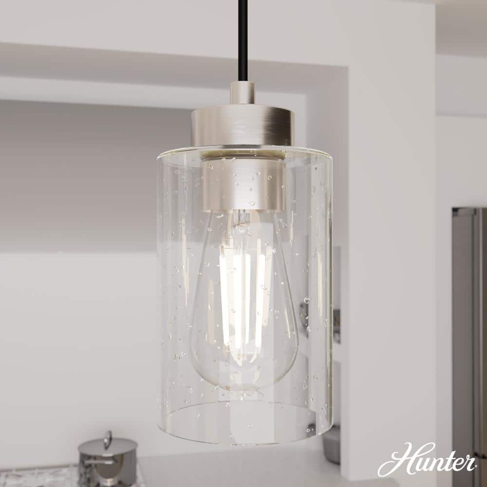 Hartland Seeded Glass 3-Light Brushed Nickel Linear Pendant