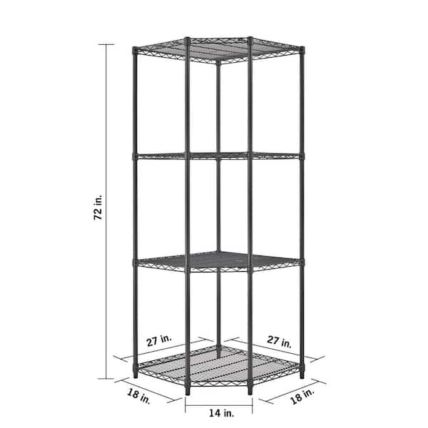 TRINITY EcoStorage® 4-Tier Corner Wire Shelving w/ Wheels , NSF