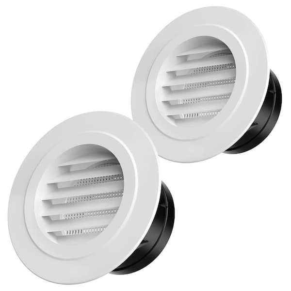 4 in. Plastic Soffit Ventilation, Wall Mounted or Celling Mounted, Perfect for Bathroom, Office, Room Exhaust (2-Pack)