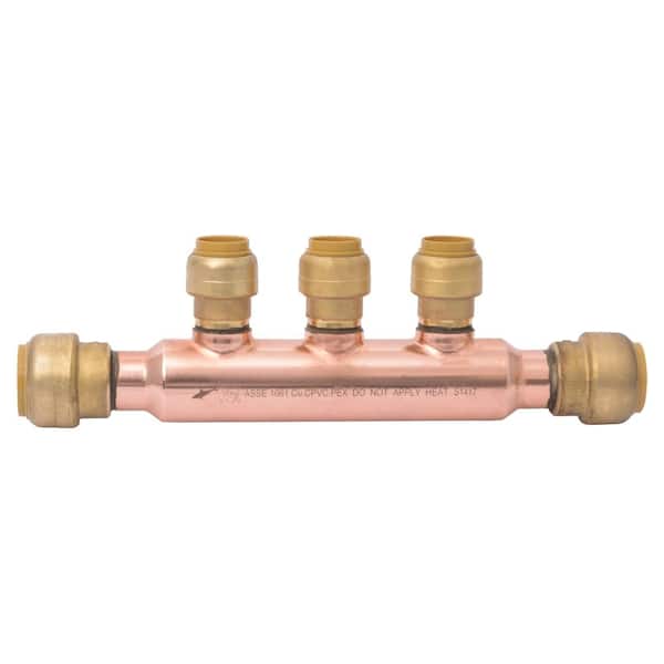 SharkBite 3/4 in. x 1/2 in. Push-to-Connect Copper 3-Port Open Manifold Fitting