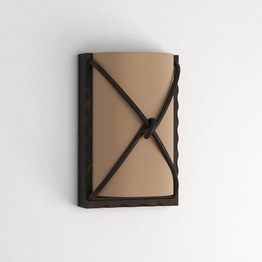 Aspen Bronze Dimmable Sconce with Rustic Scavo Glass Shade