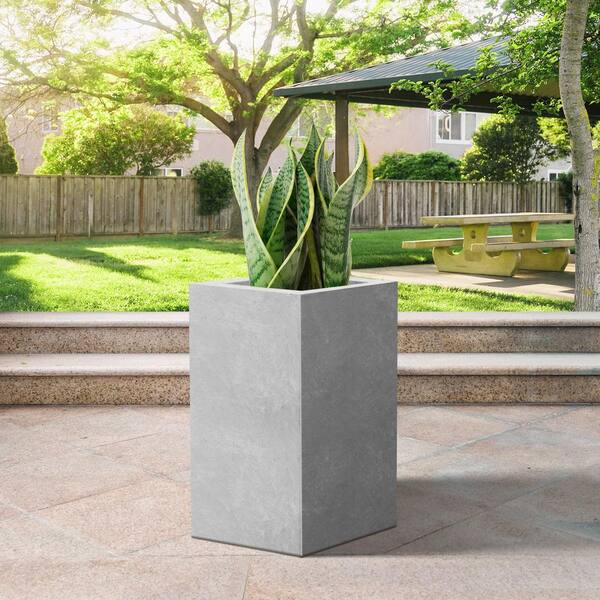 Geisha Contemporary Tall Outdoor Planter Pot, Round