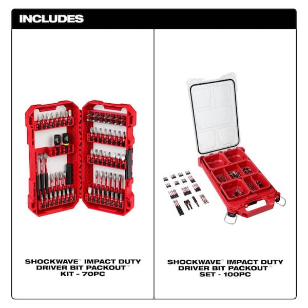 SHOCKWAVE Impact Duty Alloy Steel Screw Driver Bit Set (170-Piece)