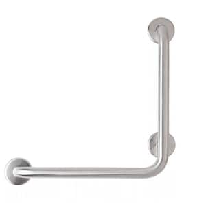16 in. x 16 in. Left Hand Vertical Angle Grab Bar in Satin Stainless
