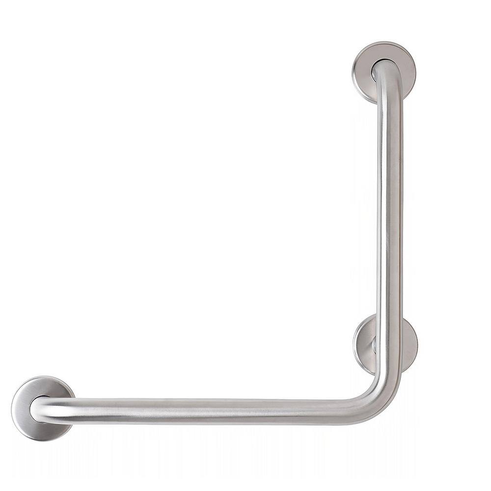 32 in. x 32 in. Left Hand Vertical Angle Grab Bar in Satin price history on PriceWatchPro