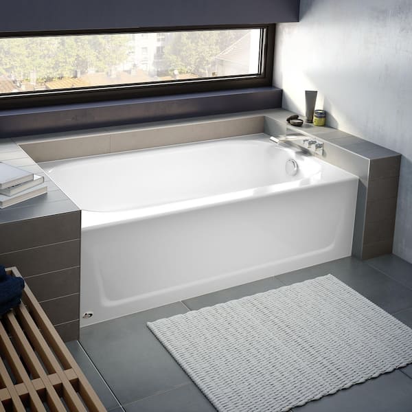 Maui 60 in. x 30 in. Alcove Soaking Bathtub with Right Drain in White