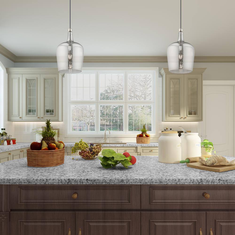 Carafe-Shaped Smoke Glass Mini Pendant with Brushed Nickel Finish
