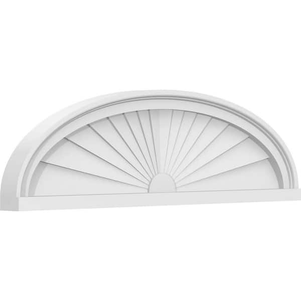 Ekena Millwork 2 in. x 32 in. x 9 in. Elliptical Sunburst Architectural Grade PVC Pediment