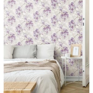 Weeping Cherry Tree Purple Blossom Peel and Stick Wallpaper (Covers 28.29 sq. ft.)