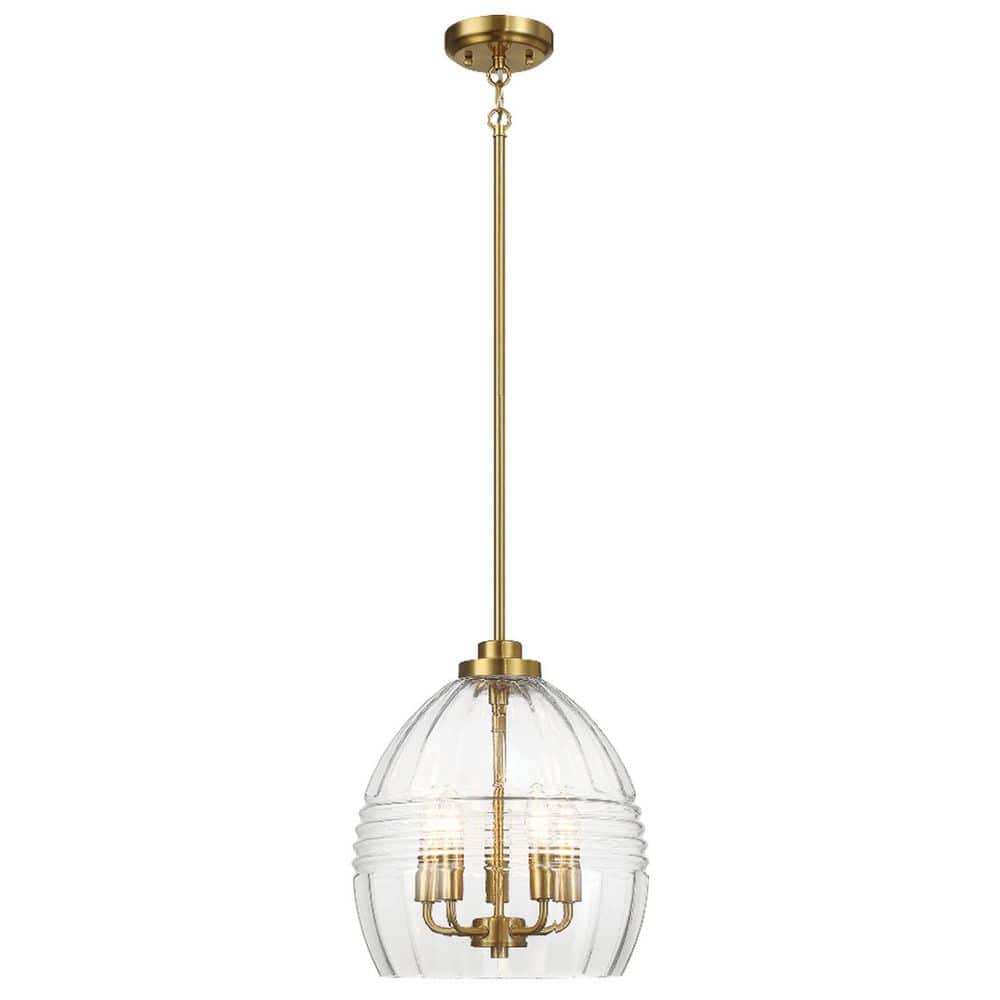 Modern 60-Watt 5-Light Satin Gold Brass Dome Pendant Pendant Light with Clear Glass Shade(No Bulbs) price history on PriceWatchPro