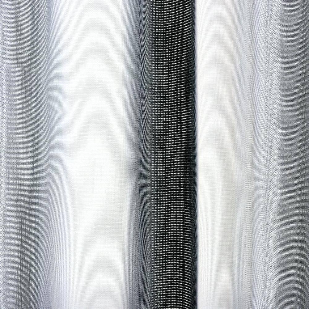 Black and Silver Polyester Rod Pocket Light-Filtering Curtain Panel