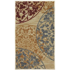 Medallones Garden 1 ft. 6 in. x 2 ft. 6 in. Machine Washable Medallion Area Rug
