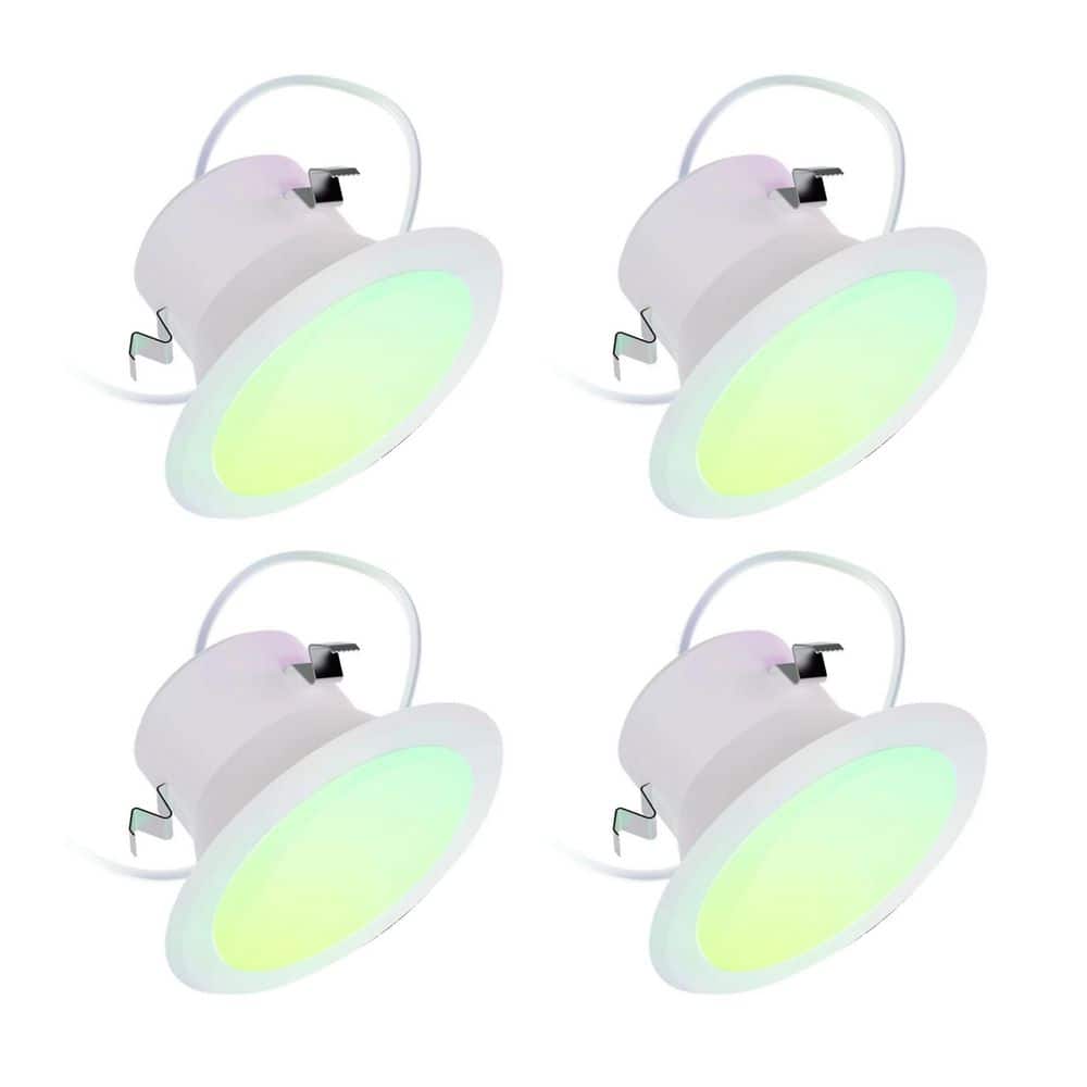 4 in. SuperColor Adjustable Smart Retrofit Deep Baffle Recessed Light Trim Kit Downlight (4-Pack) price history on PriceWatchPro