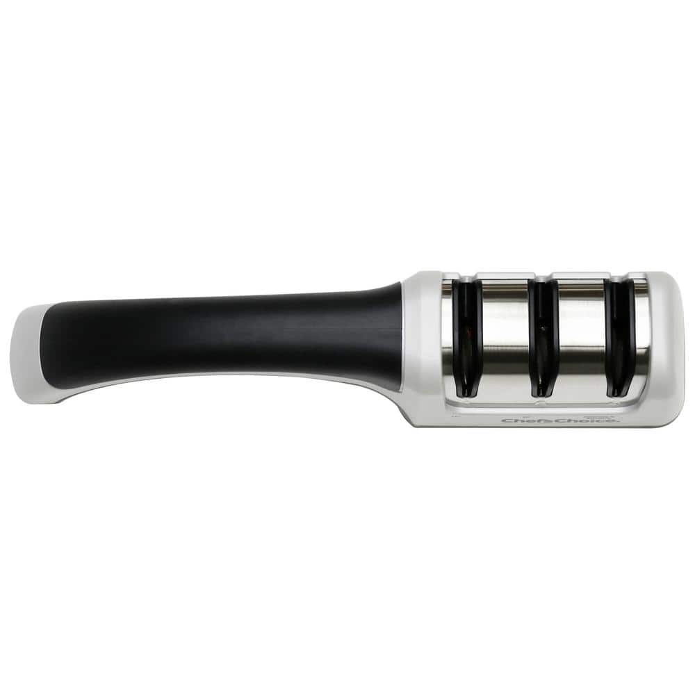 Chef'sChoice AngleSelect Model 4643 Professional Manual Knife Sharpener for Straight Edge and Serrated Knives, in Silver/Black (4643009)