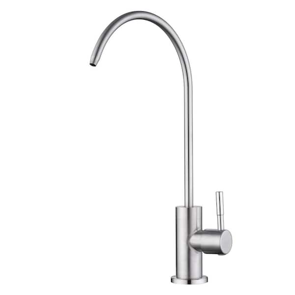 Contemporary Single-Handle Beverage Faucet in Brushed Nickel