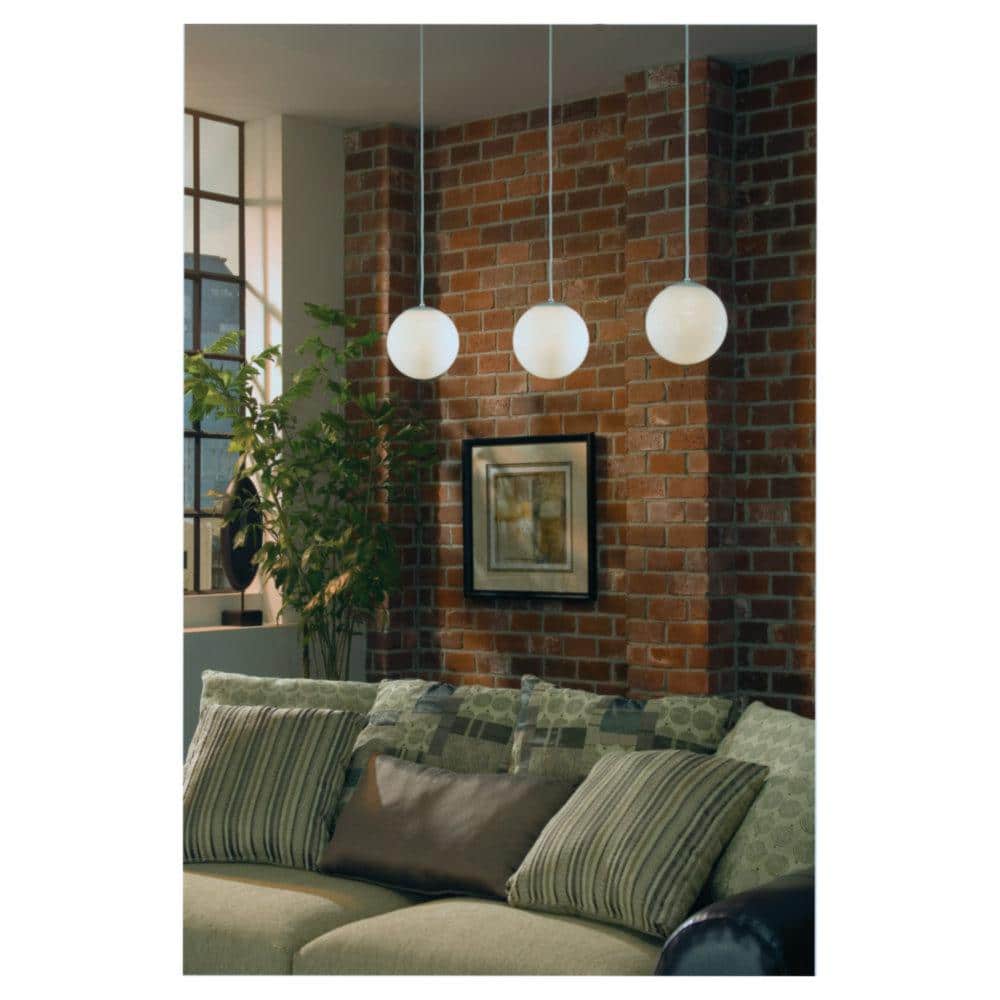 Satin Bronze Globe LED Pendant with Smooth White Glass