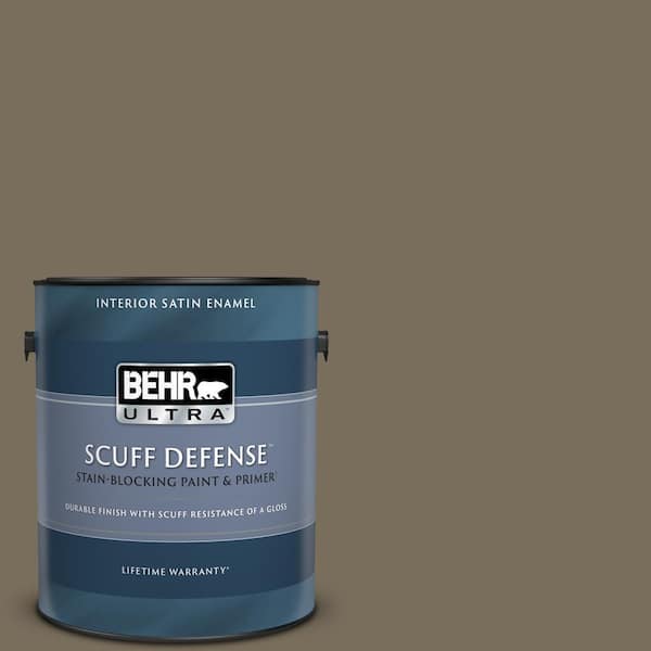 BEHR ULTRA 1 gal. #730D-6 Coconut Husk Extra Durable Satin Enamel Interior Paint & Primer