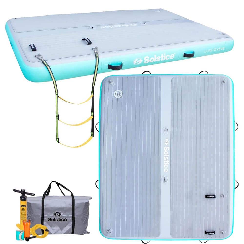 Solstice Original Inflatable LUXE Dock Platform 10' x 8' Floating Raft ...