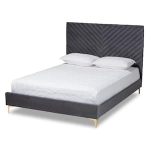 Baxton Studio Valencia Dark Gray King Platform Bed 28862 7837 HD