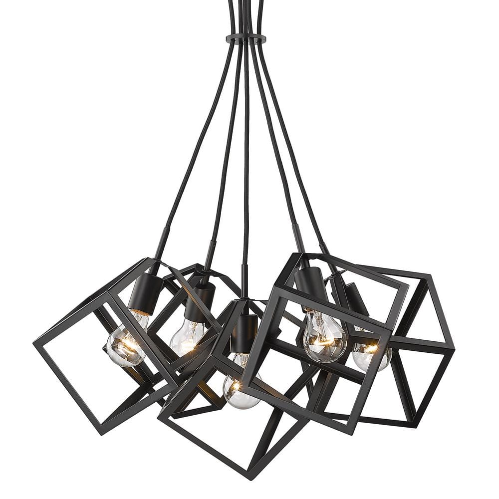 Cassio 5-Light Matte Black Cage Pendant Light price history on PriceWatchPro