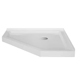 36 in. L x 36 in. W Corner Shower Pan Base with Center Drain