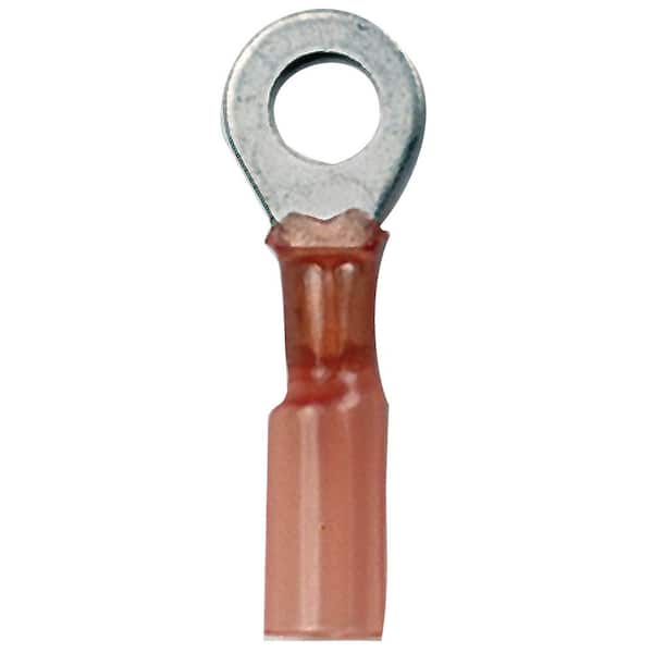 Ancor Heat Shrink Ring Terminals, 1/4 in. Fastener (25-Piece) - Red